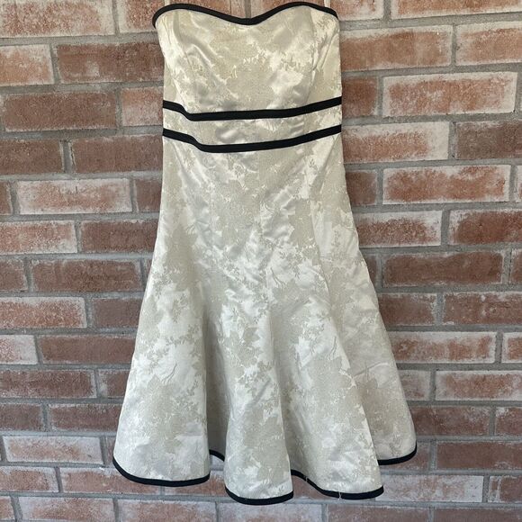 Vintage Jessica McClintock x Gunne Sax Y2K Bow Back Semi Formal Dress Size 1 - Picture 3 of 10